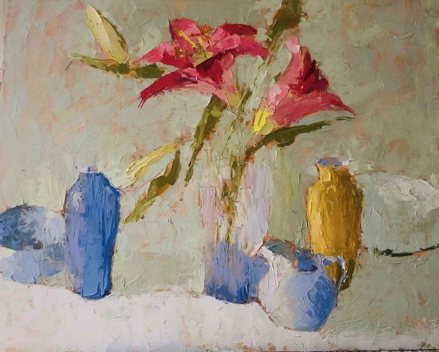 Pink Lilies by Carol Maguire
